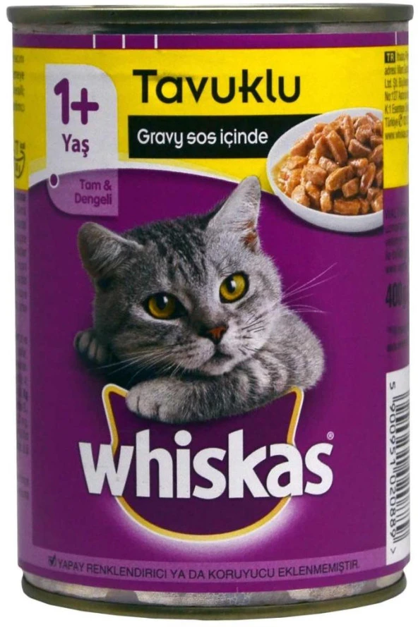 Whiskas Tavuklu 400 gr Yetişkin Kedi Konservesi ürün görseli 1