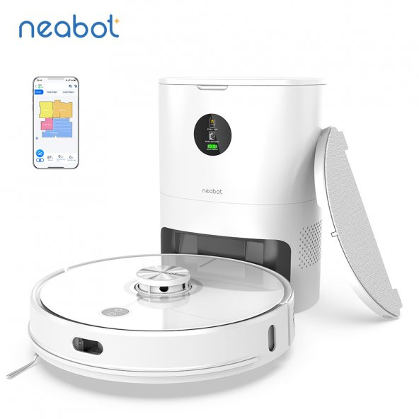 Neabot Nomo N2 Beyaz Çöp Kovalı Akıllı Robot Süpürge Teşhir Ürünü ürün görseli 1