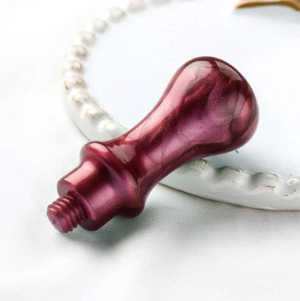 Mum Mühürü Sapı ABS Reçine El Yapımı Sedefli Bordo M8 Dişli ürün görseli 1