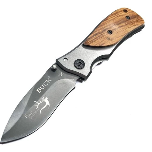 Tekinhediyelik Buck - X35 Mini Ahşap Kabze Çakı 15 cm ürün görseli 1