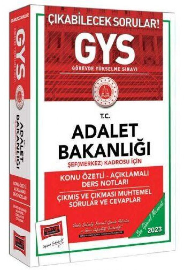 2023 Adalet Bakanlığı GYS Şef Merkez Kadrosu İçin Konu Özetli Soru Bankası Yargı Yayınları ürün görseli 1
