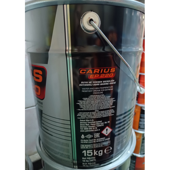 Petrol Ofisi Carıus EP 220 15 KG Mavi Gres - Resim 2