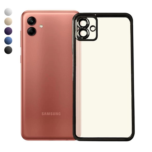 Samsung Galaxy A04 Kılıf Razer Lens Çerçeveli Silikon Kapak ürün görseli 1