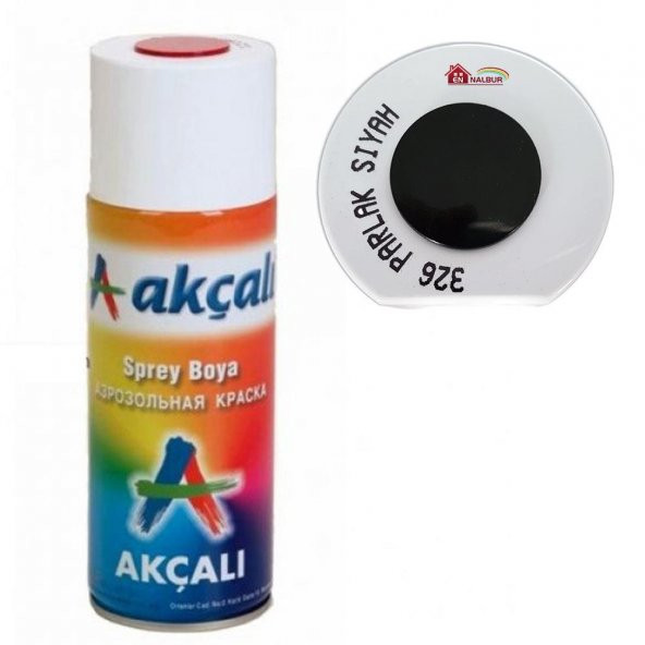 Akçalı Sprey Boya 400 ml 326 Parlak Siyah ürün görseli 1