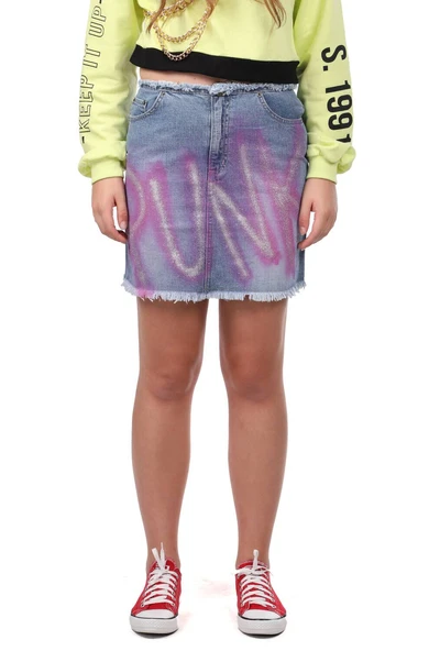 Markapia Pink Punk Mini Jean Etek - Resim 2