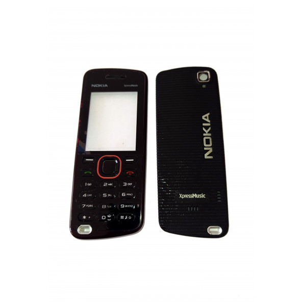 Nokia 5220 Kapak Nokia 5220 uyumlu Siyah Renk Ön Kapak Arka Kapak Tuş Takımı ürün görseli 1