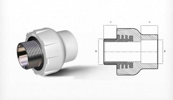 Ege Yıldız PPRC 50X1 12 Erkek Adaptör Gri ürün görseli 1