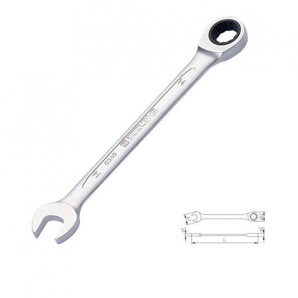 İzeltaş 0340 Cırcır Kombine Anahtar 24 mm ürün görseli 1
