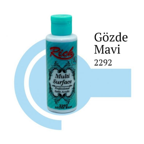 Rich Multi Surface 2292 Gözde Mavi Akrilik Boya 120 cc - Resim 2