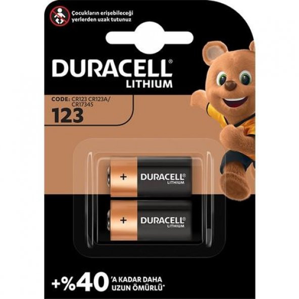 Duracell 123A 3 Volt Lityum Pil 2 Adet ürün görseli 1