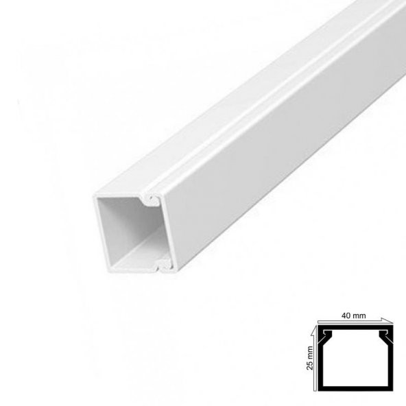 Kablo Kanalı 40x25 mm 2 Metre Yapışkan Bantlı 4 Adet ürün görseli 1