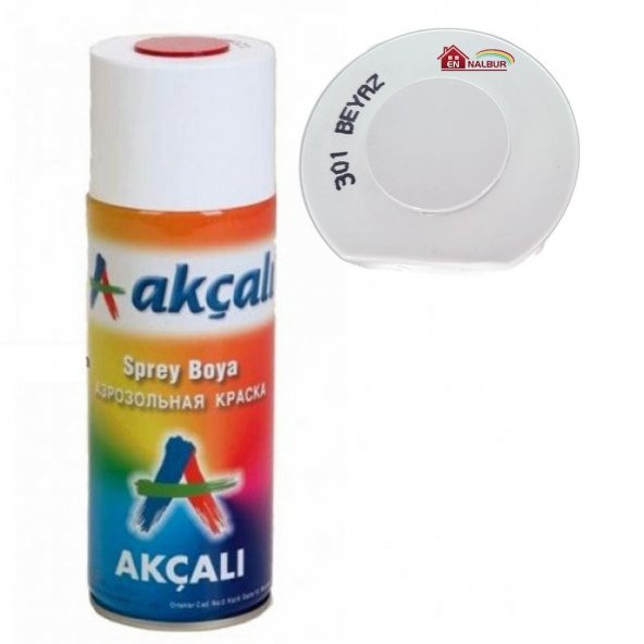 Akçalı Sprey Boya 400 ml 301 Parlak Beyaz ürün görseli 1