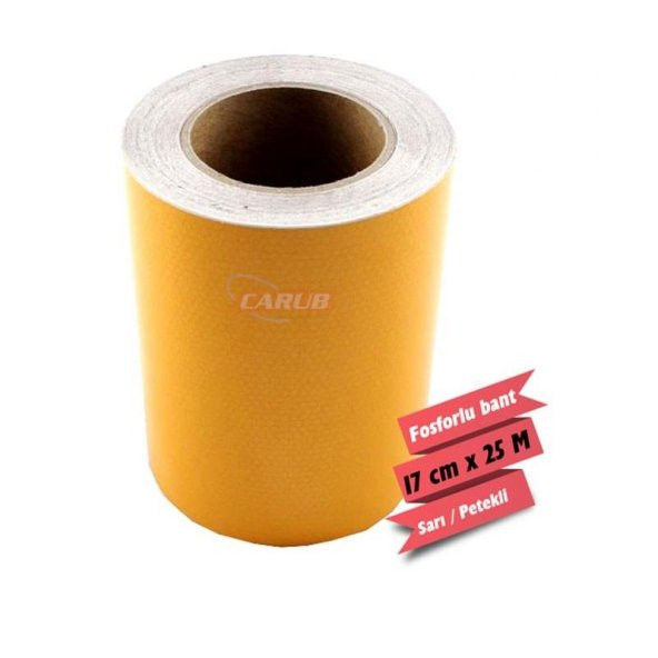 Fosforlu Bant  17 cm x 25 Metre Sarı  Petekli ürün görseli 1