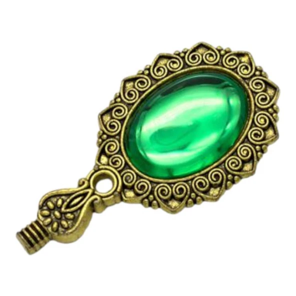 Kraliyet Yeşil Taşlı Döküm Metal Mum Mühürü Sapı Antik Gold ürün görseli 1