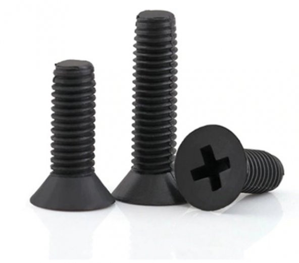 M3 X 15Mm Düz Başlı Plastik Civata Vida Siyah X 5 Adet (rf008) ürün görseli 1