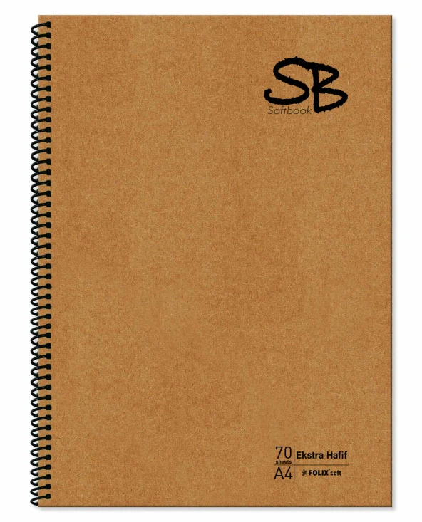 SB A4 70 Yp. Defter Kraft Kapak Spiralli Hafif Kağıt KARELİ 140 Sf. ürün görseli 1