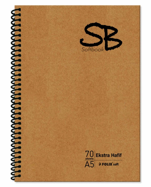 SB A5 70 Yp. Defter Kraft Kapak Spiralli Hafif Kağıt KARELİ 140 Sf. ürün görseli 1