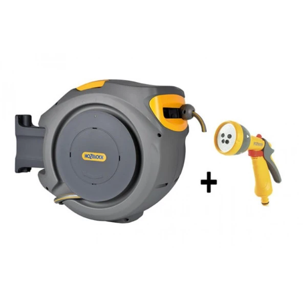 Hozelock 2401-3460H Duvara Monte 20 m Hortumlu Otomatik Geri Sarmalı Hortum Toplama Makara Seti + 2669 Tabanca Hediyeli ürün görseli 1