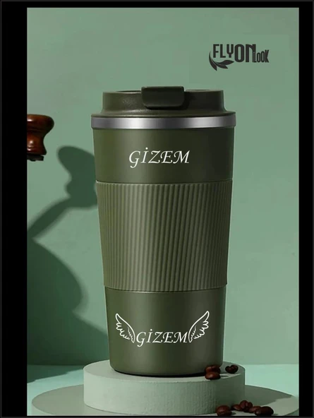 Kişiye Özel Çift Katmanlı Paslanmaz Çelik 500 Ml Kupa Araç Kahve Çay Termos Bardak -1549 ürün görseli 1