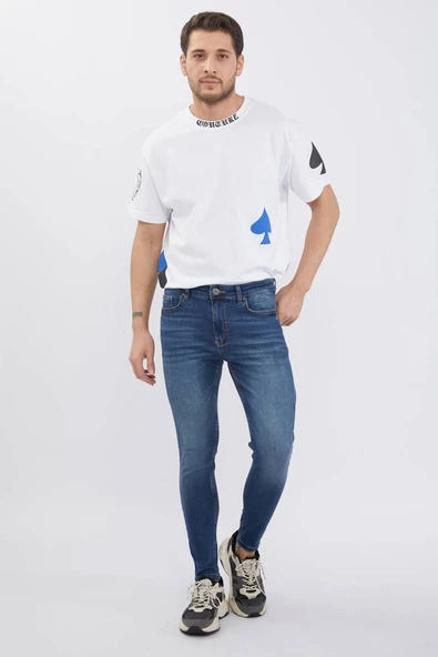 Erkek Mavi Skinny Fit Jean Pantolon ürün görseli 1