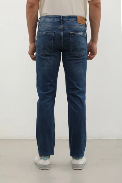 Erkek Regular Jean Pantolon Koyu Mavi - Resim 10