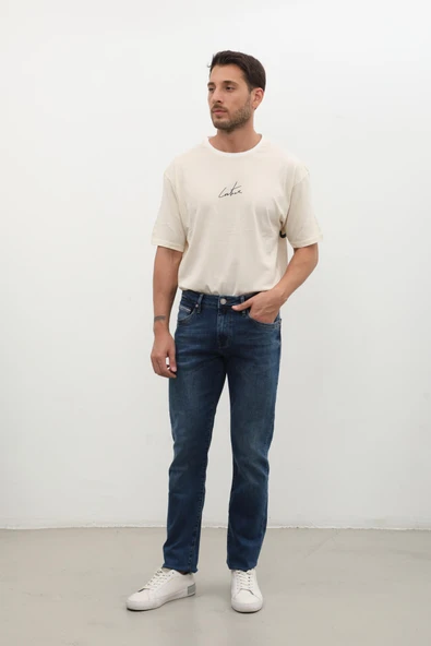 Erkek Regular Jean Pantolon Koyu Mavi - Resim 2