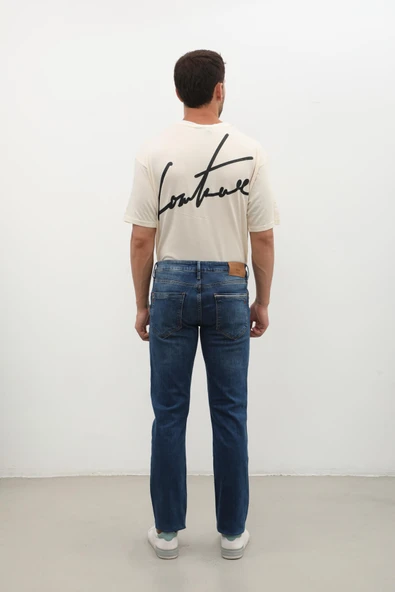 Erkek Regular Jean Pantolon Koyu Mavi - Resim 7