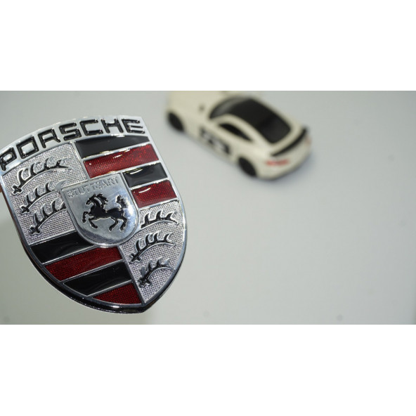 Porsche Ön Kaput Silver 3M Logo Amblem Arma ürün görseli 1