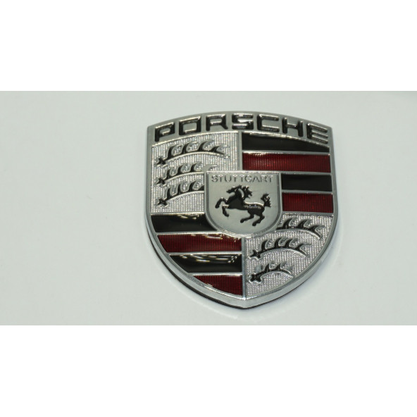 Porsche Ön Kaput Silver 3M Logo Amblem Arma - Resim 3