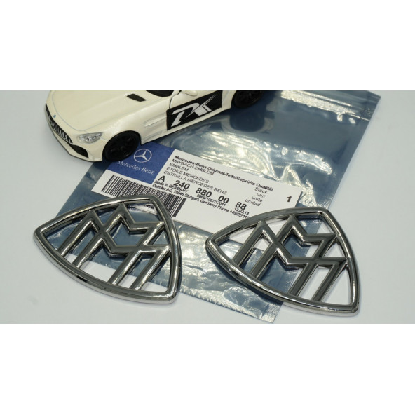Maybach Yan Kanatlar Krom Metal Logo Arma - Resim 5