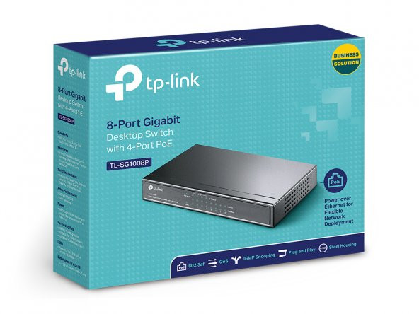 TL-SG1008P 8Port 10/1000Mbps (4Port PoE) ürün görseli 1