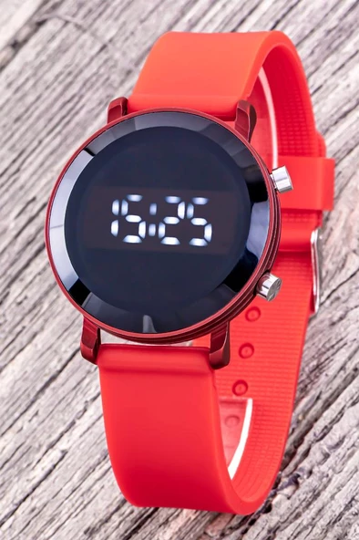 Unisex Takvimli Kırmızı Renk Çocuk Led Saati Yetişkin Saatleri ST-304320 ürün görseli 1