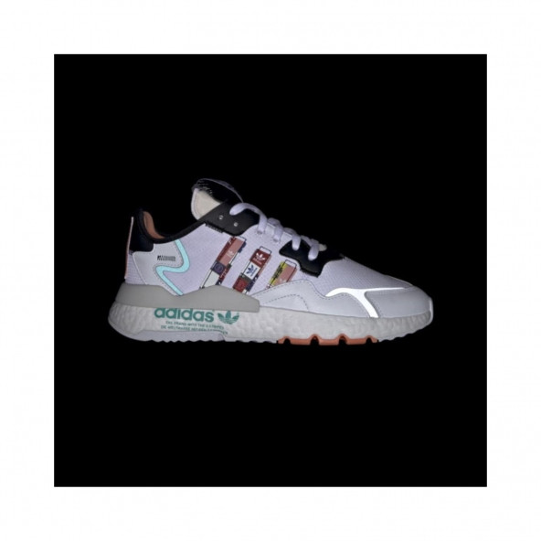Adidas Nite Jogger Erkek Spor Ayakkabısı Beyaz Turuncu ürün görseli 1