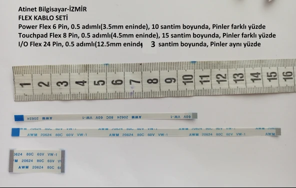 ASUS x553 X553MA P2530MA P553MA R515MA X453 X453MA X503 X503MA modeli için Flex kablo seti (power flex -Touchpad flex, I/O flex) ürün görseli 1