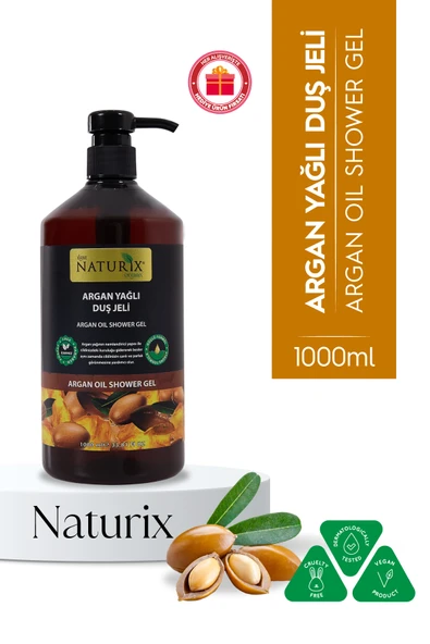 Argan Yağlı Duş Jeli Paraben ve Fosfat İçermez, Nemlendirici ve Cilt Dostu 1000 Ml ürün görseli 1