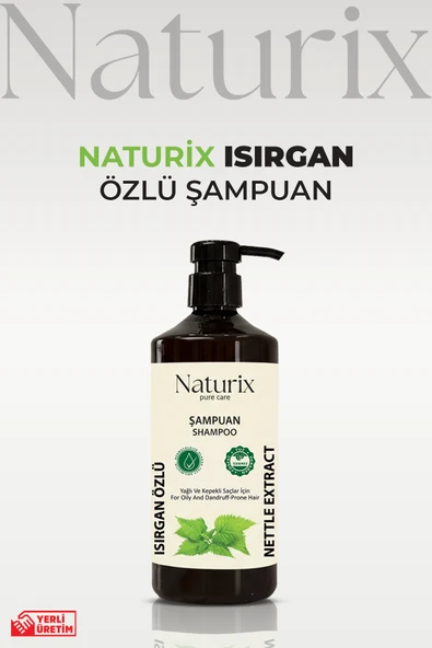 Naturix Kepeğe Karşı Tuzsuz Isırgan Otu Şampuanı  Paraben ve Fosfat İçermeyen Saç Bakımı (600 ml) ürün görseli 1