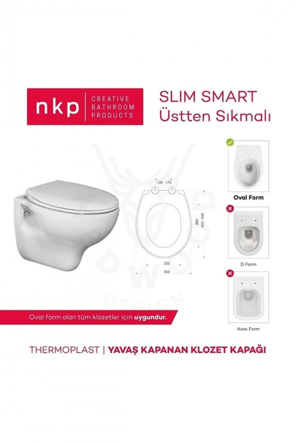 NKP Slim Yavaş Kapanır Klozet Kapağı ürün görseli 1