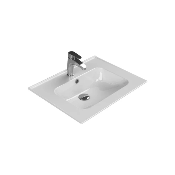 Turkuaz Cerastyle Blue Etajer Uyumlu Beyaz Lavabo 60x45 Cm 042000-u ürün görseli 1