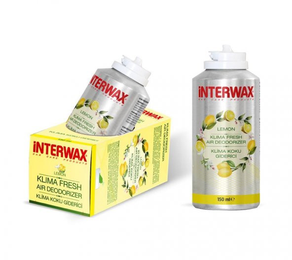 INTERWAX LİMON KOKULU KLİMA FRESH - TEMİZLEYİCİ KLİMA BOMBASI 150 ML ürün görseli 1