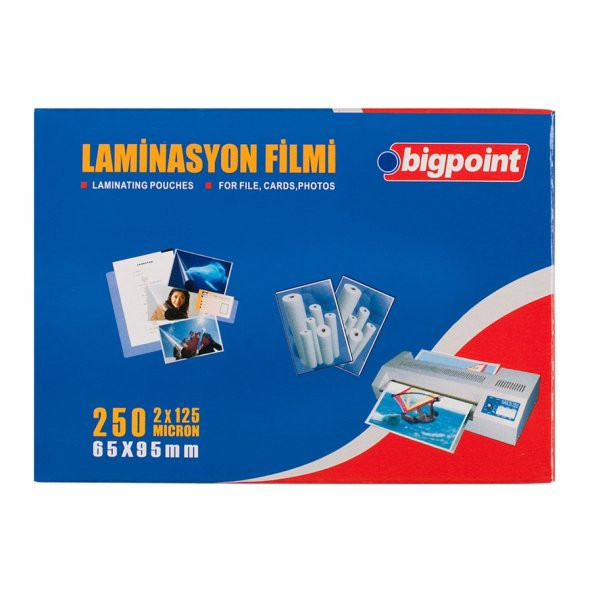 Bigpoint Laminasyon Filmi 65x95mm 125 Mikron 100'lü Kutu ürün görseli 1