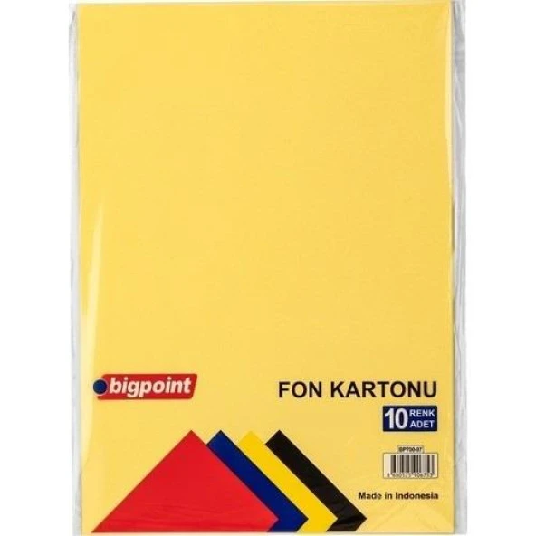 Bigpoint Fon Kartonu 50x70cm 120 Gram Karışık 10 Renk ürün görseli 1