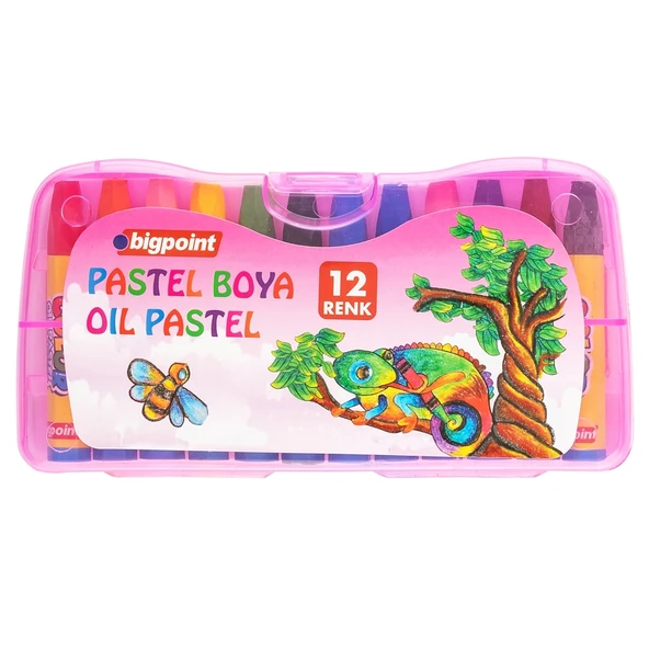Bigpoint Pastel Boya 12 Renk - Pembe Kutulu ürün görseli 1