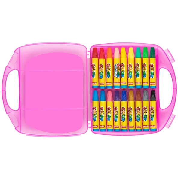 Bigpoint Pastel Boya 18 Renk - Pembe Çantalı - Resim 2