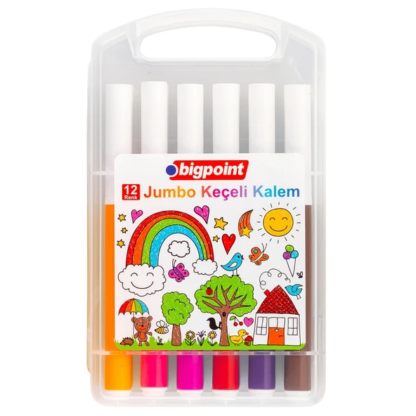 Bigpoint Jumbo Keçeli Kalem 12'li Set (Plastik Kutulu) ürün görseli 1