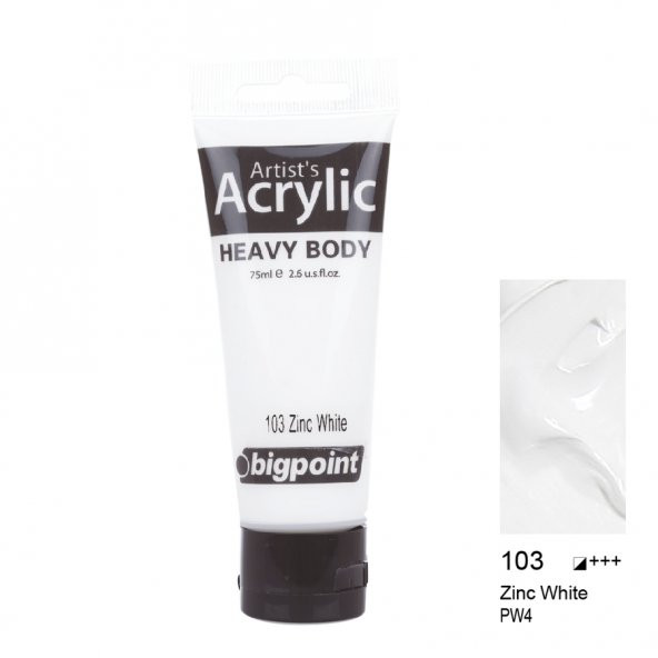 Bigpoint Akrilik Boya 75 ml Zinc White 103 ürün görseli 1