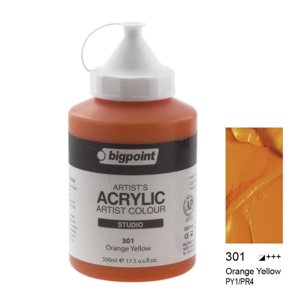 Bigpoint Akrilik Boya 500 ml Orange Yellow 301 ürün görseli 1