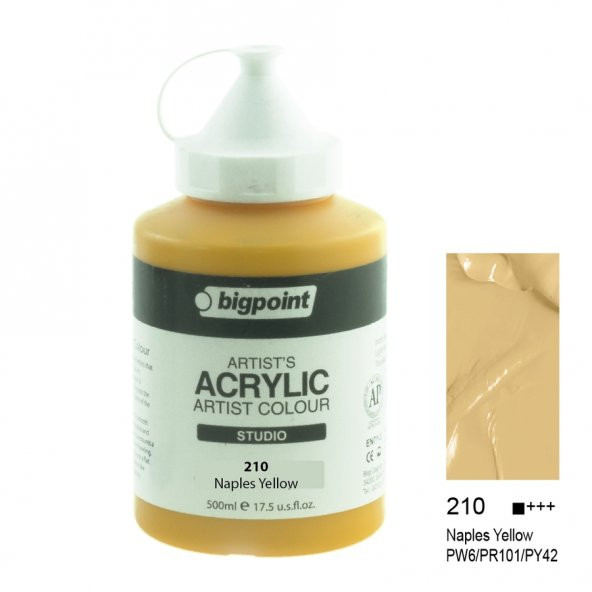 Bigpoint Akrilik Boya 500 ml Naples Yellow Hue 210 ürün görseli 1