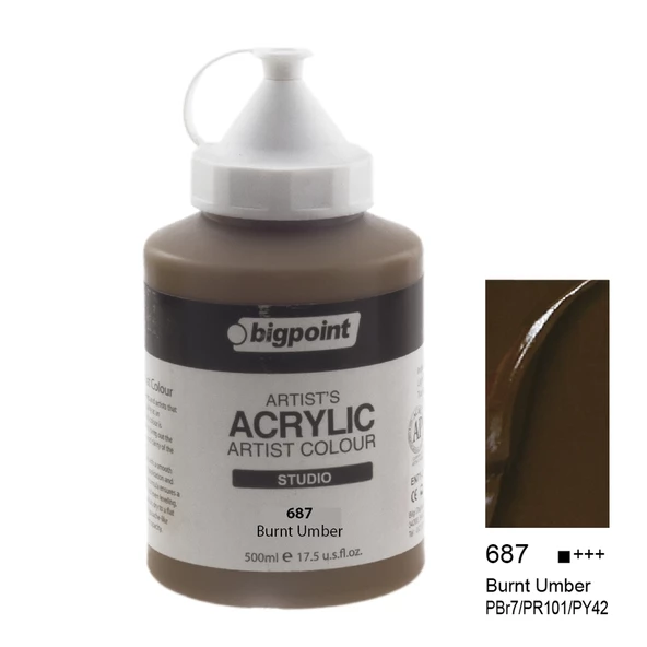Bigpoint Akrilik Boya 500 ml Burnt Umber 687 ürün görseli 1
