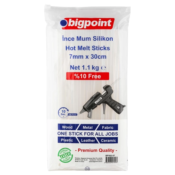 Bigpoint Mum Çubuk Silikon İnce 7mm x 30cm (1.1 Kilogram) ürün görseli 1