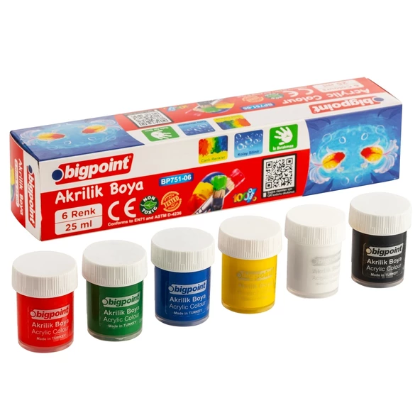 Bigpoint Akrilik Boya 6 Renk x 25 ml - Resim 2